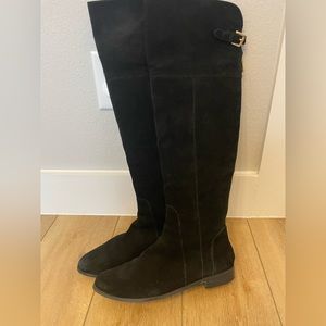 Suede knee-high boots